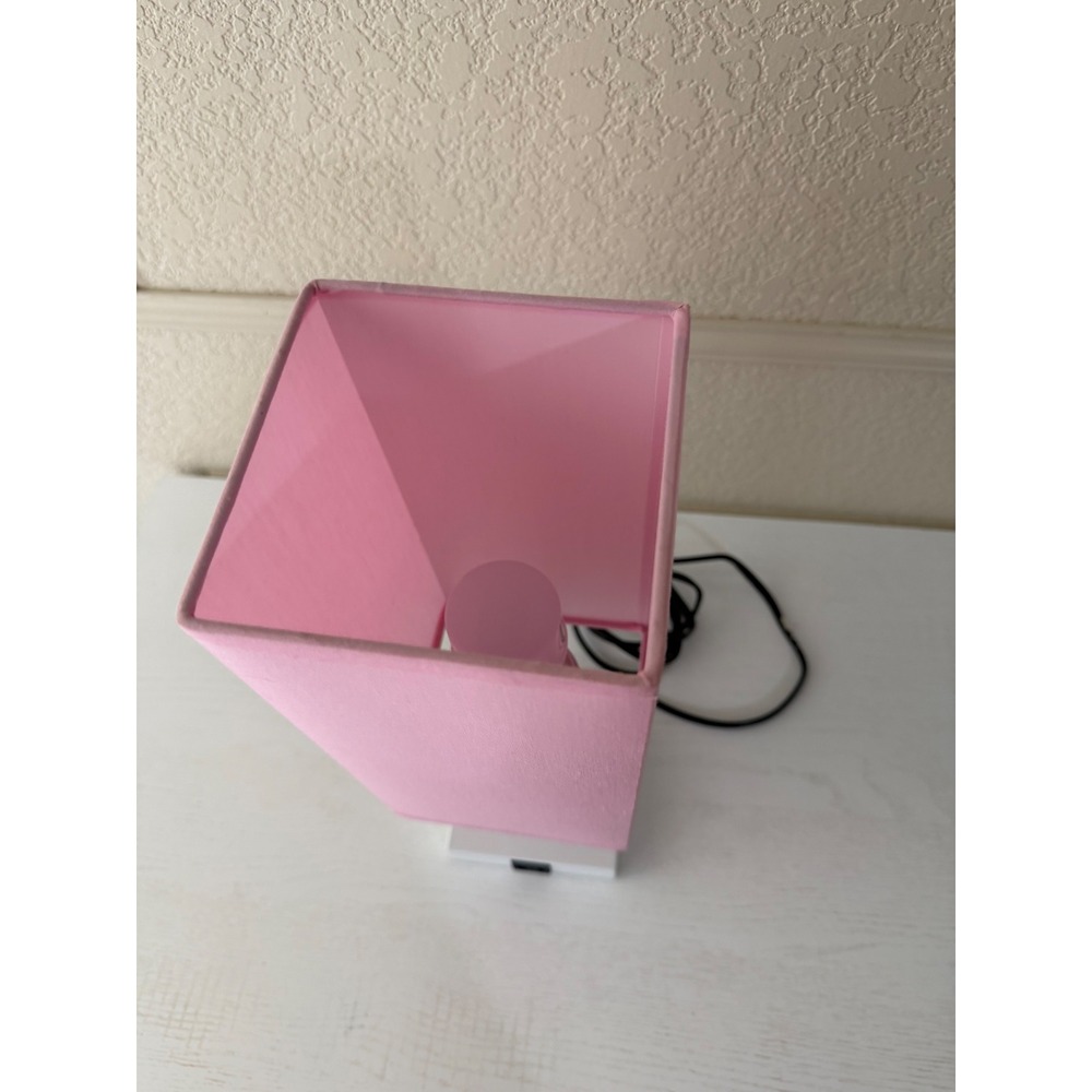 Pink Touch Control Bedside Lamp with USB A+C Ports Dimmable Table Lamp LED Bulb - Picture 3 of 7